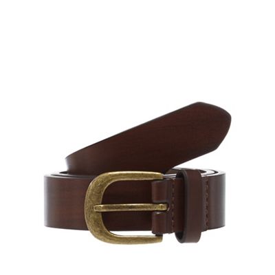 Red Herring Brown leather skinny belt